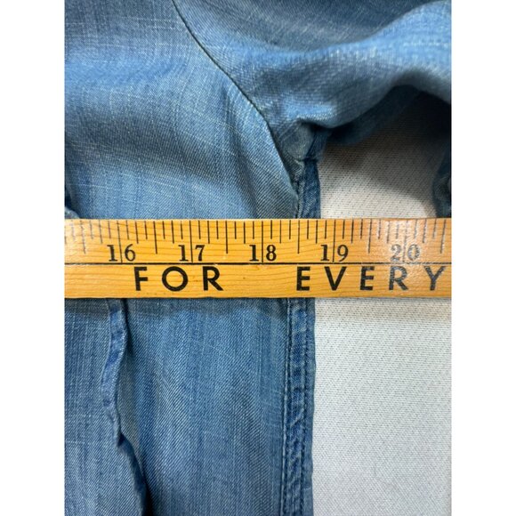 American Eagle Outfitters Womens Chambray Lace-Up Tunic Dress Size Blue Denim - Picture 8 of 12